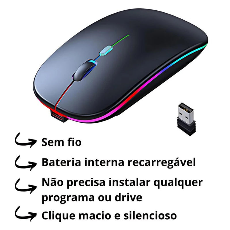 Mouse Sem Fio Recarregável Ultra Tech