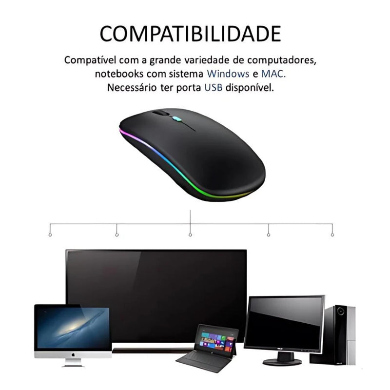 Mouse Sem Fio Recarregável Ultra Tech